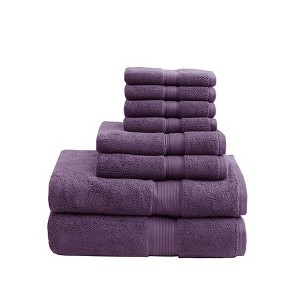 Gracie Mills Eulalia 800 GSM Cotton 8-Piece Antimicrobial Towel Set - 1 of 4