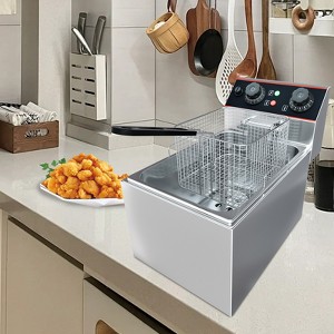 6.3 QT/6L Commercial Deep Fryer, 1500W Countertop Electric Oil Fryer with Basket, Detachable Stainless Steel Deep Fryer with Temperature Control - 1 of 4
