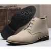 Santimon Men's Chukka Dress Boots Lace-Up Pointed Toe Velvet Leather Ankle Boots for Men Beige - 4 of 4