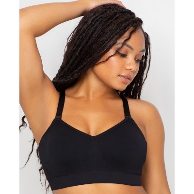 Curvy Couture Women's Luxe Lace Wire Free Bra Black Hue With Ballet Fever  42d : Target