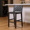 HomeRoots 30" Gray and Black Faux Leather and Solid Wood Bar Height Bar Chair - 2 of 4