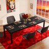 Gulches Industrial Rustic Series Contemporary Industrial Black & Rustic Wood Grain Thick MDF 78 in Heavy-Duty Metal Frame Base Dining Table Seats 6-8 - 3 of 4