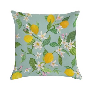 Lemon Tropic Fruits Leaves Pillow Covers 18x18 Decorative Throw Pillows Soft Square Cushion Covers for Couch Sofa Bedroom - 1 of 1