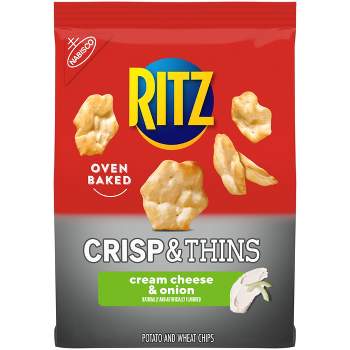 Ritz Crisp & Thins Cream Cheese & Onion Potato And Wheat Chips - 7.1oz