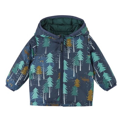 Andy & Evan Infant Boys Reversible Hooded Puffer Jacket Green, Size 3-6 Months