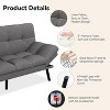 Dyonery Convertible Futon Sofa Bed with Adjustable Backrest & Removable Armrests, Foldable Sleeper Loveseat for Small Space Living Room - 4 of 4