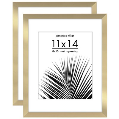 Americanflat 2 Pack of Picture Frames with Mat - Plexiglass Cover