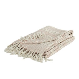 HomeRoots Blush Woven 100% Cotton Throw Blanket - 1 of 4