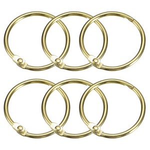 Unique Bargains Carbon Steel Loose Leaf Binder Snap Shower Curtain Rings 6 Pcs - 1 of 4