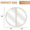 Beautyolove Half Circle Aluminum Alloy Framed Decorative Wall Mirror (2-Pieces) - 4 of 4