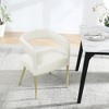 Elegant Hollow Backrest Velvet Chair – Perfect for Small Spaces, Comfortable and Easy to Assemble - 2 of 4