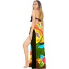 LA LEELA Women's Cover up Wrap Sarong Swimwear Wraps One Size Ink Leaves - 3 of 4