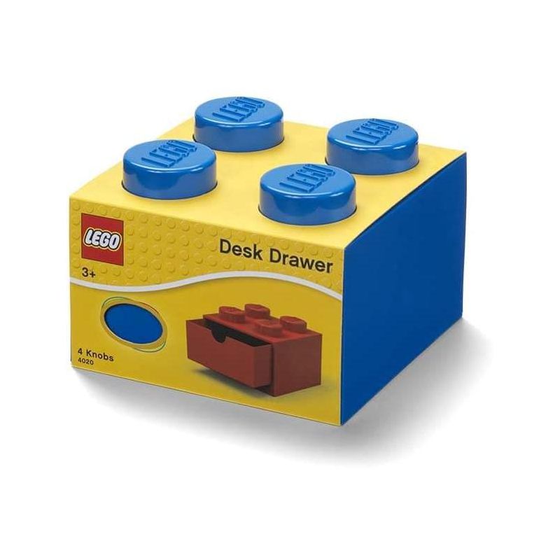 Room Copenhagen LEGO Desk Drawer 4 Knobs Stackable Storage Box | Blue, 2 of 4
