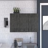 GlasFlength Kitchen Storage Kitchen Wall Cabinet Internal Shelves Cabinet Rectangular Storage Cupboard for Kitchen, Gray, 12.6"*39.3"*19.3" - 2 of 4