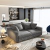 MYINDA 102.4 " Plush Corduroy Sofa,Modern Upholstered Cloud Couch,Convertible Deep Seat Sofa with Ottoman for Living Room - 3 of 4