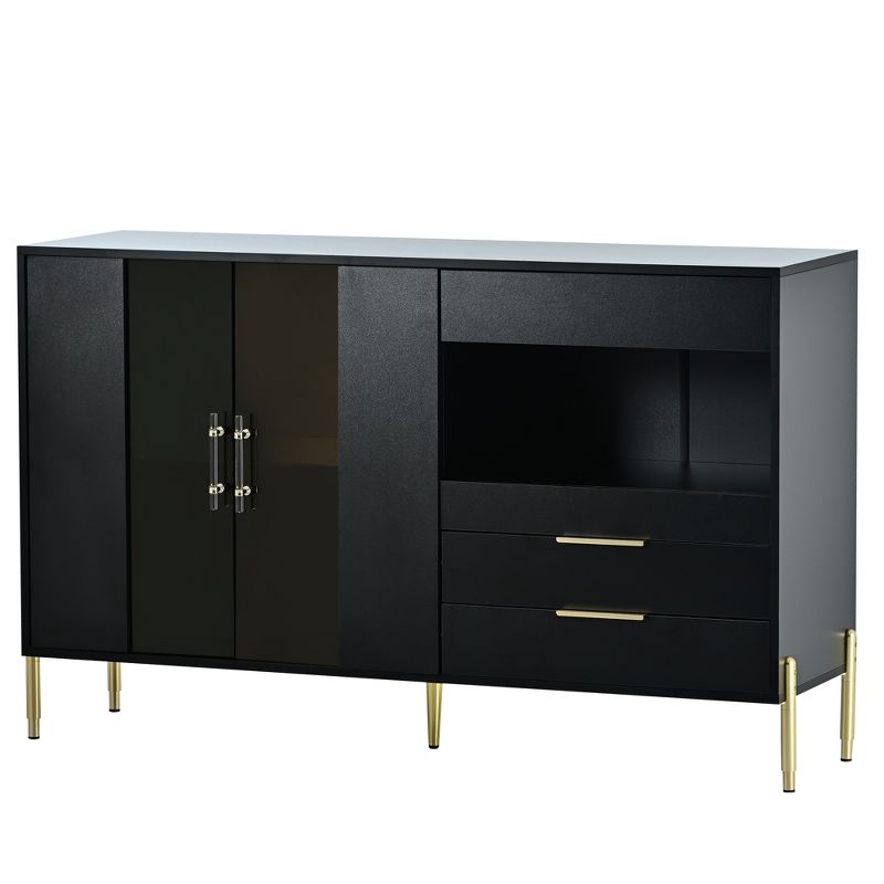 Modern Sideboard, Buffet Storage Cabinet with Acrylic Doors and Adjustable Shelves-ModernLuxe, 5 of 15