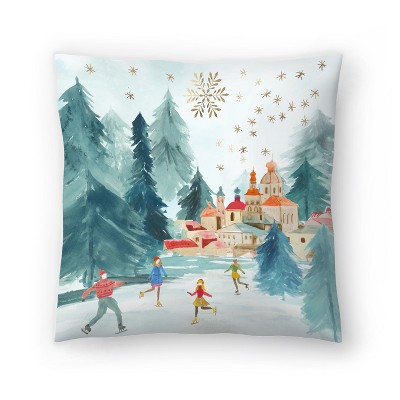 Skating Under The Stars by Pi Holiday Collection Throw Pillow - Americanflat