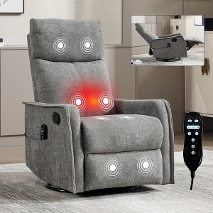 KWPZQEB Modern Recliner Chair with Massage and Heat, Fabric Recliner Chair Single Sofa Recliner Club Chair Nursery Chair Home Theater Seating - 1 of 4
