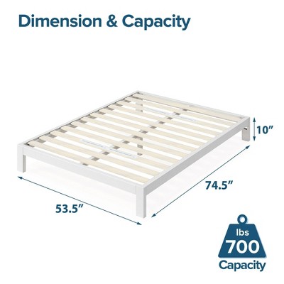 Arnav White Full Metal Platform Bed Frame with Slats