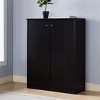 Vynxaria Modern Shoe/Storage Cabinet with Two Doors and Five Shelves - Dark - 2 of 4