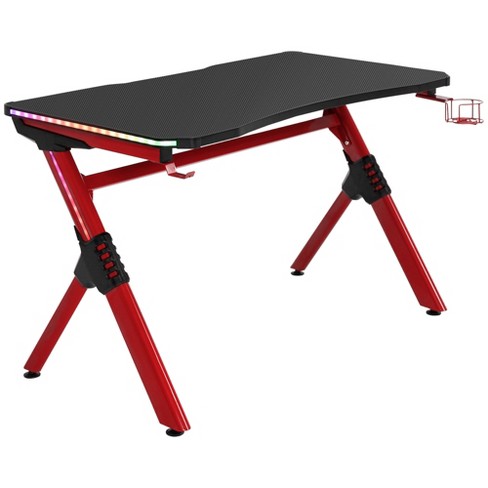 HOMCOM Gaming Desk Computer Desk Writing Table Red