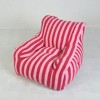 Vynxaria Bean Bag Seats Pink & White Striped Tufted Sofa Chair for Adults & Kids with Handy Pockets - 2 of 4