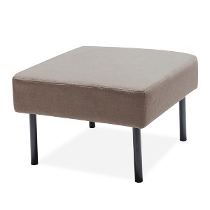 Airsurfer Square Taupe Ottoman Modern Minimalist Ottoman Footrest for Living Room Relaxation - 1 of 4