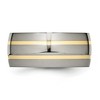 Black Bow Jewelry Men's 10mm Titanium & 14k Gold Inlay Polished Domed Band - 3 of 4