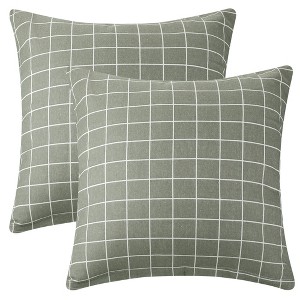 Unique Bargains Plaid Printed Soft Throw Home Decor Living Room Bedroom Pillow Covers 2 Pcs - 1 of 4