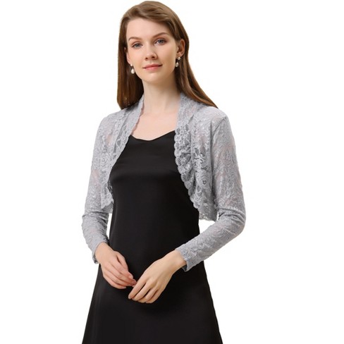 Womens grey bolero clearance jacket