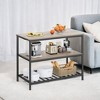 Kitchen Island with 3 Shelves, Island Table, 47.2 Inches Width Kitchen Shelf with Large Worktop, Stable Steel Structure, Industrial, Easy to Assemble - 3 of 4