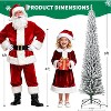 6/7.5FT Flocked Pencil Christmas Tree, Snowy PVC & Metal Stand for Home, Office, Party - 3 of 4