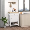 VYNXARIA HOMCOM Utility Kitchen Cart: Rolling Butcher Block Island with Storage & Wheels - 2 of 4