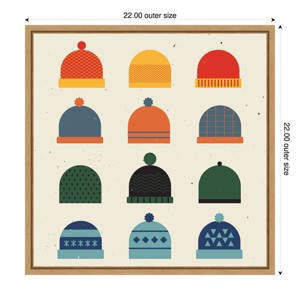 Amanti Art 22"x22" Hats by Vision Grasp Art Framed Canvas Wall Art Print - 1 of 4