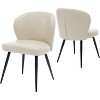 Modern Dining Chairs Set of 2, Upholstered Faux Leather Chairs with Metal Legs for Kitchen and Dining Room - 4 of 4