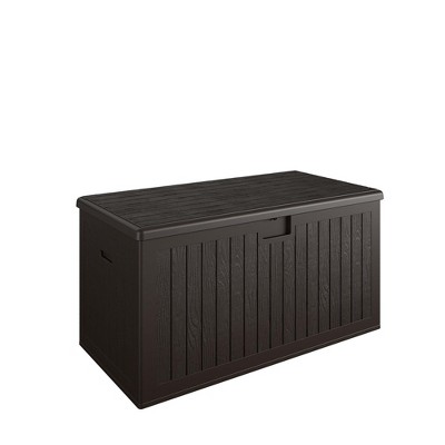 COSCO Dark Brown Lockable Resin Deck Box with Storage Divider