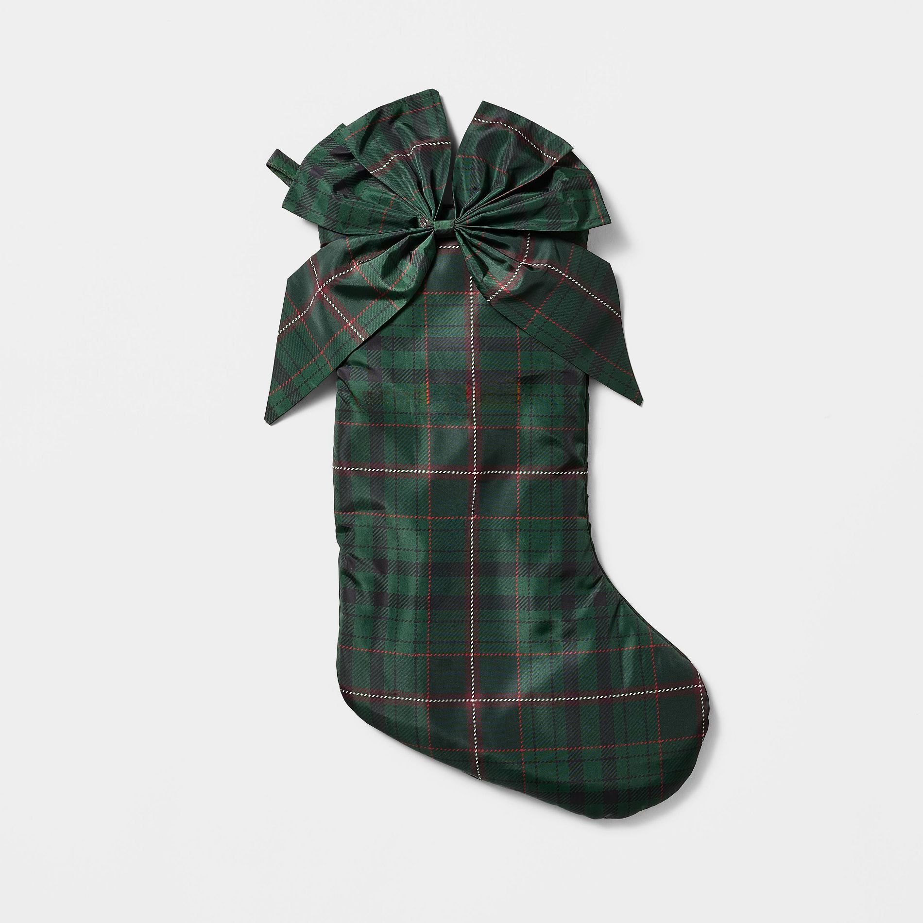 Plaid Bow Printed Holiday Stocking - Threshold™ designed with Studio McGee