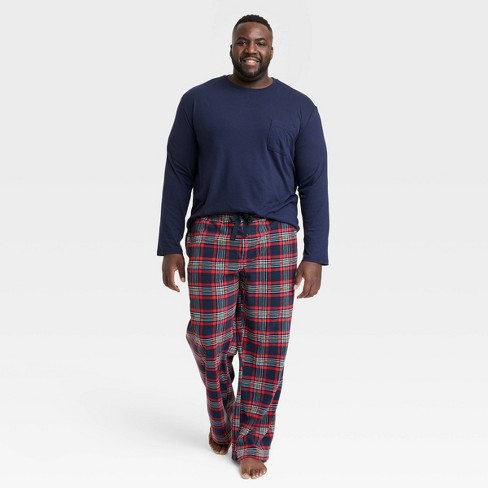 Men's Big & Tall Plaid Microfleece Pajama Set 2pc - Goodfellow & Co™ Blue  4xlt : Target