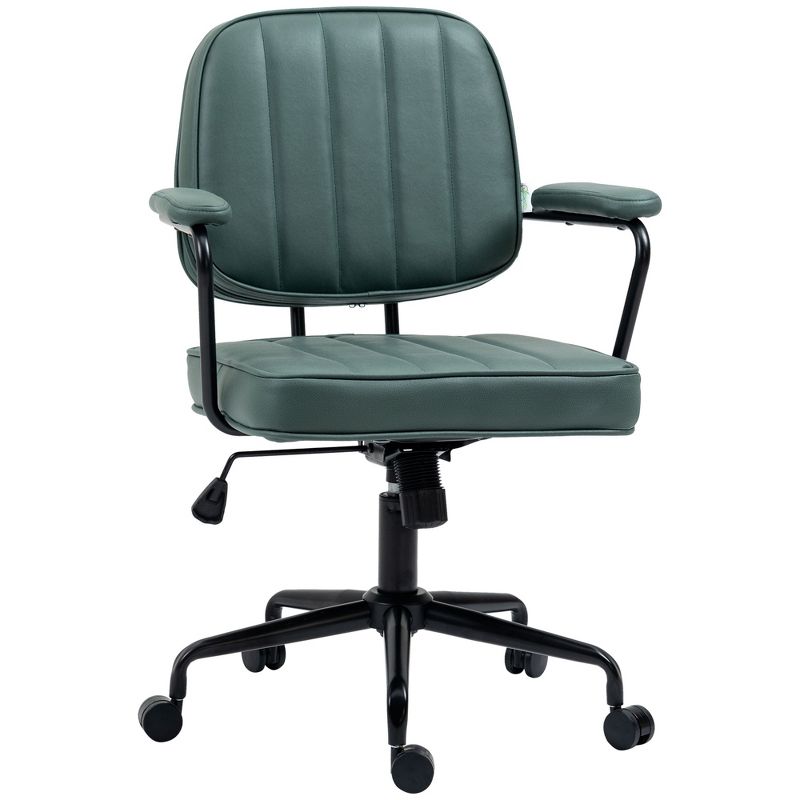 Vinsetto Home Office Chair, Microfiber Computer Desk Chair with Swivel Wheels, Adjustable Height, and Tilt Function, 1 of 7