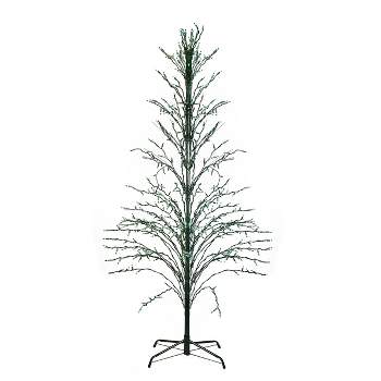 Northlight 4' Prelit Artificial Christmas Tree White Lighted Cascade Twig Outdoor Decoration - Green Lights