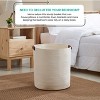 Ornavo Home Large Cotton Rope Laundry Hamper Woven Basket with Faux Leather Handles - 2 of 4