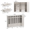Hitow Modern Gray Armoire Set Frosted Glass Doors Woodgrain Finish Cream Style - 2 of 4
