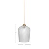 Toltec Lighting Cordova 1 - Light Pendant in  New Aged Brass with 9" Clear Textured Shade - 2 of 2