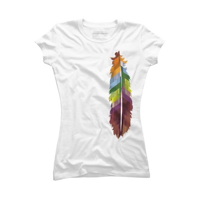 Junior's Design By Humans The Patterned Feather By bortwein T-Shirt