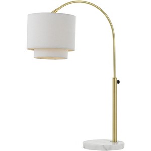 AF Lighting Arched Table Lamp in Brushed Gold with Fabric Shade - 1 of 1