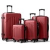 Karl Home 4 Piece Set of Mustard ABS Trolley Cases Vertical Stripes Luggage Red - 3 of 4