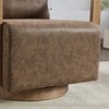 30.3" Faux Leather Modern Swivel Accent Chair with Solid Wood Armrests - 4 of 4