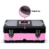 Pink Power Pink Tool Box for Women - 18" Small Metal & Plastic Portable Lightweight Pink Locking Empty Toolbox Chest - Craft Storage Case Organizer - 4 of 4