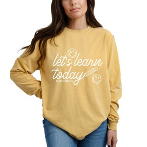 Simply Sage Market S.W.Smiley Let's Learn Today Pencil Garment Dyed Long Sleeve - 1 of 4