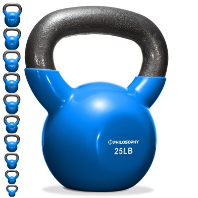 Philosophy Gym Vinyl Coated Cast Iron Kettlebell Weights  - Blue